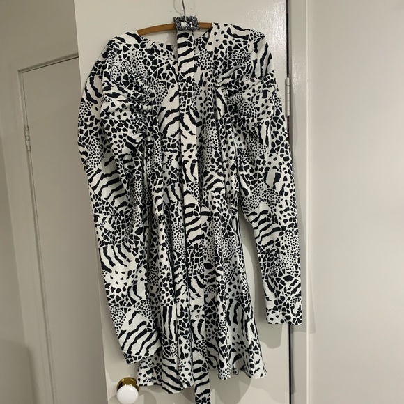 ROTATE by Birger Christensen Tara Taffeta zebra-print minidress - Picture 4 of 13